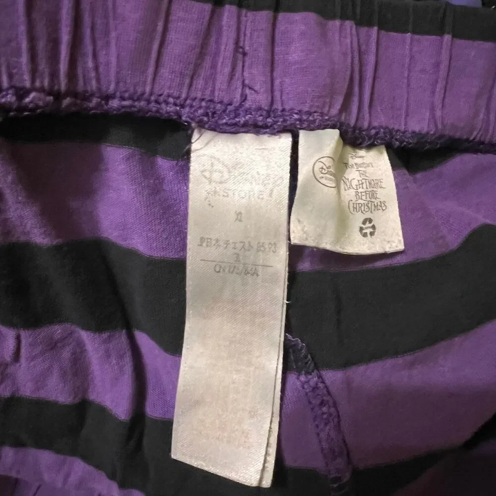 Tim Burton Nightmare Before Christmas Striped Sleep Shorts PJ Disney Purple xl - Picture 5 of 5